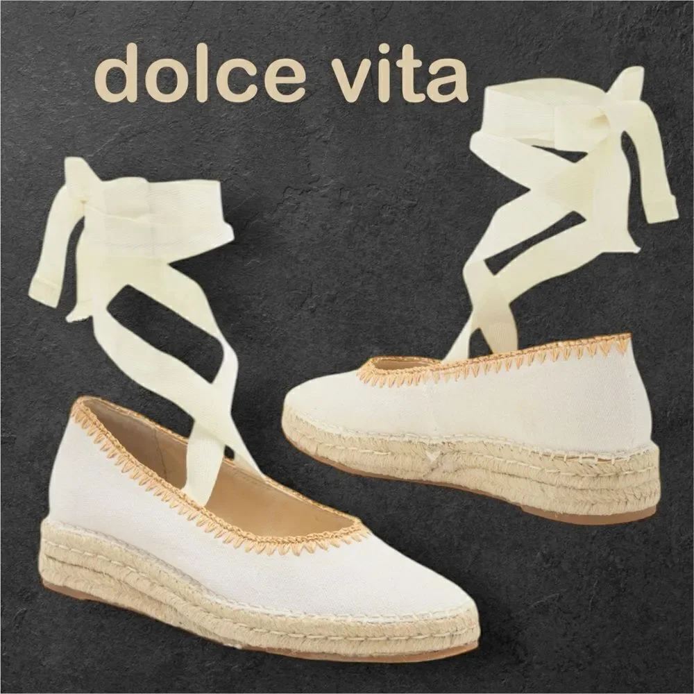DOLCE VITA Women’s Morgan Espadrilles Flats in the Size 9.5 in Ivory Canvas